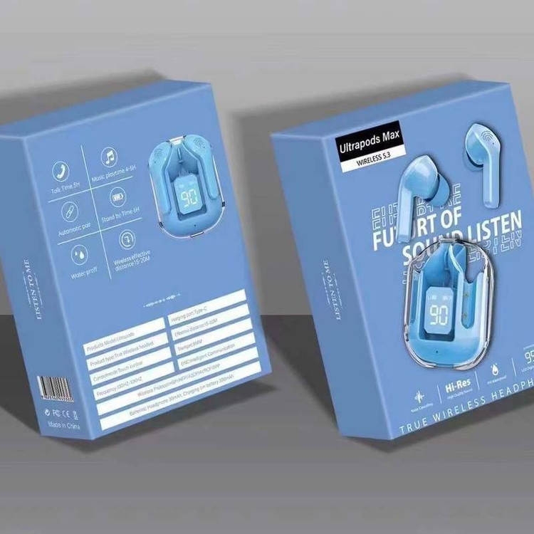 ایرپاد بلوتوث Ultrapods Max مدل شیشه ای طراحی بسیار جذاب