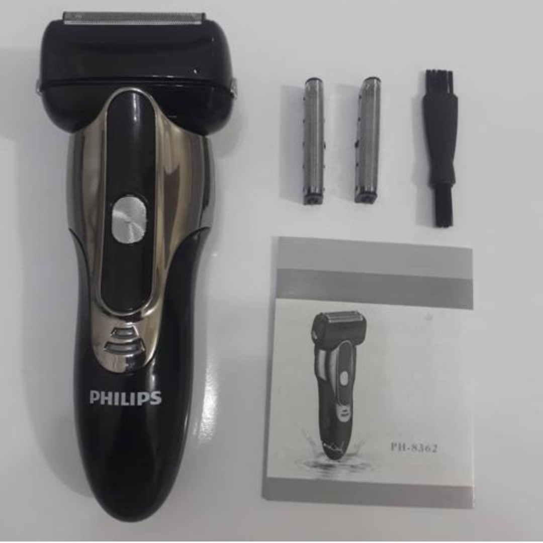 ریش تراش غلطکی حرفه ای مارک فلیپس اورجینال شرکتی ضداب و زیر دوشی تیغ لیزری سه غلطک همراه با خط زن