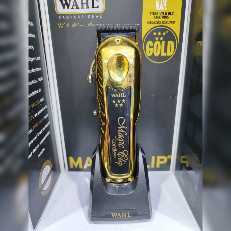 اشین اصلاح شارژی وال مجیک کلیپ گلد سفارش اروپا و آمریکا Wahl Gold Magic Clip روی تیغه وال و USA حک شده