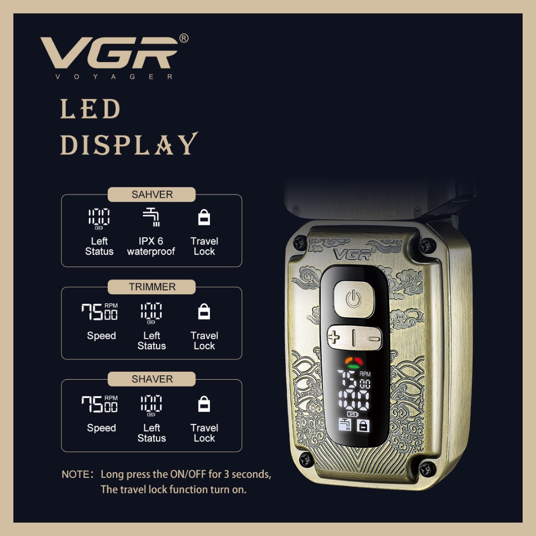 ست اصلاح سه کاره خط زن حجم زن شیور فویلی وی جی آر V-642