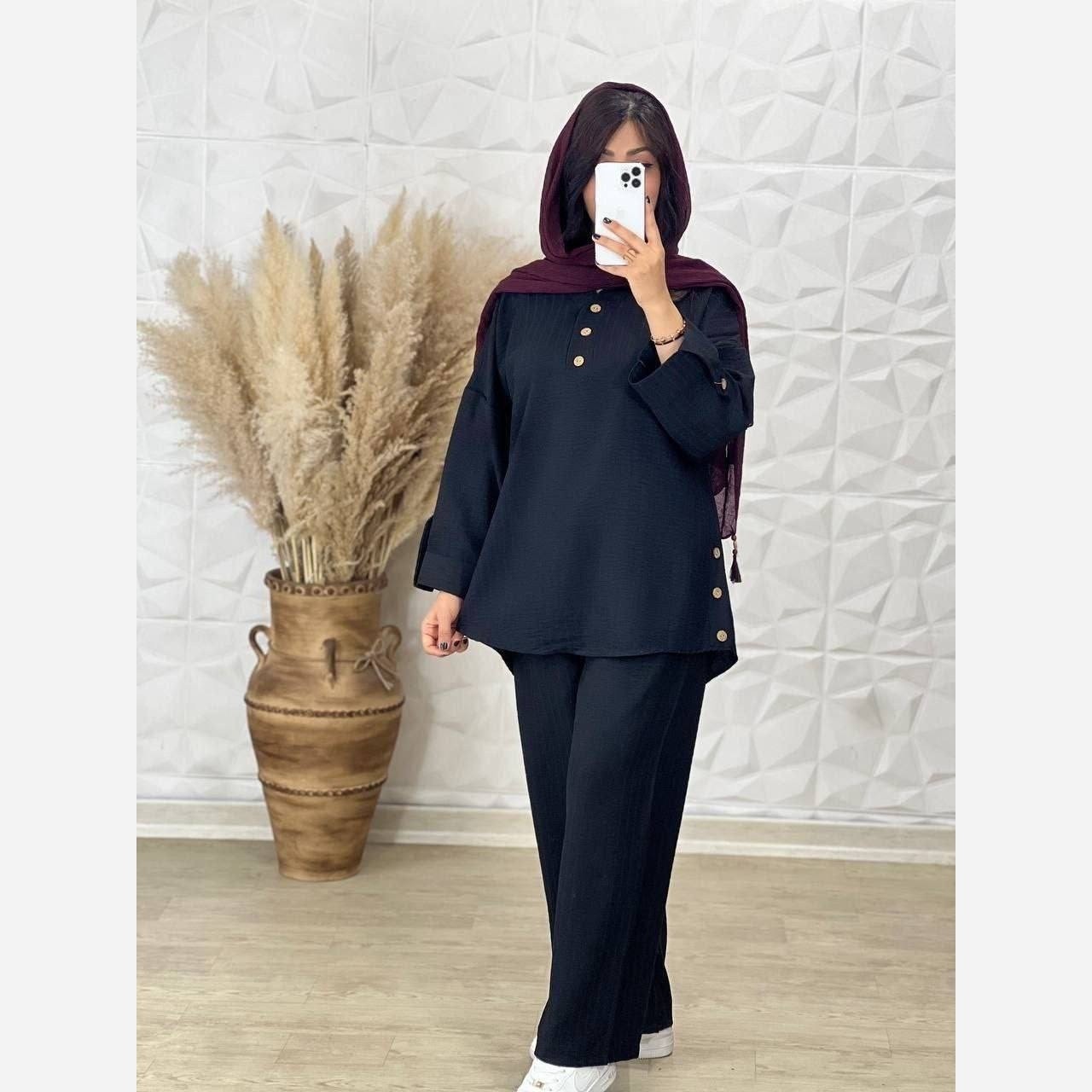 تونیک شلوار تابستانی بغل دکمه ایوا