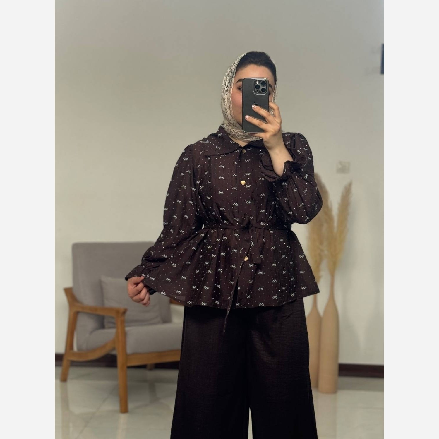 شومیز شلوار پاپیون شاین