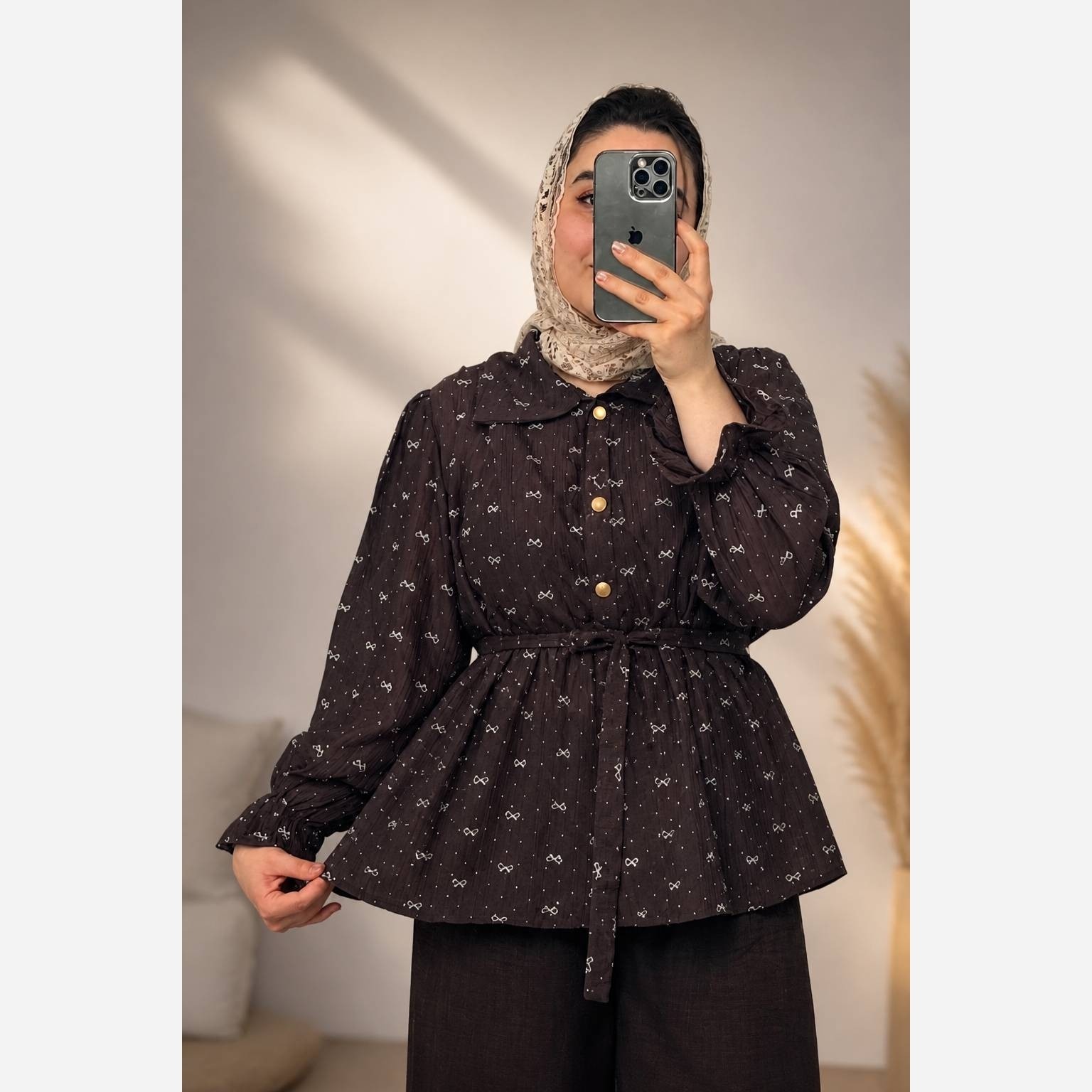 شومیز شلوار پاپیون شاین