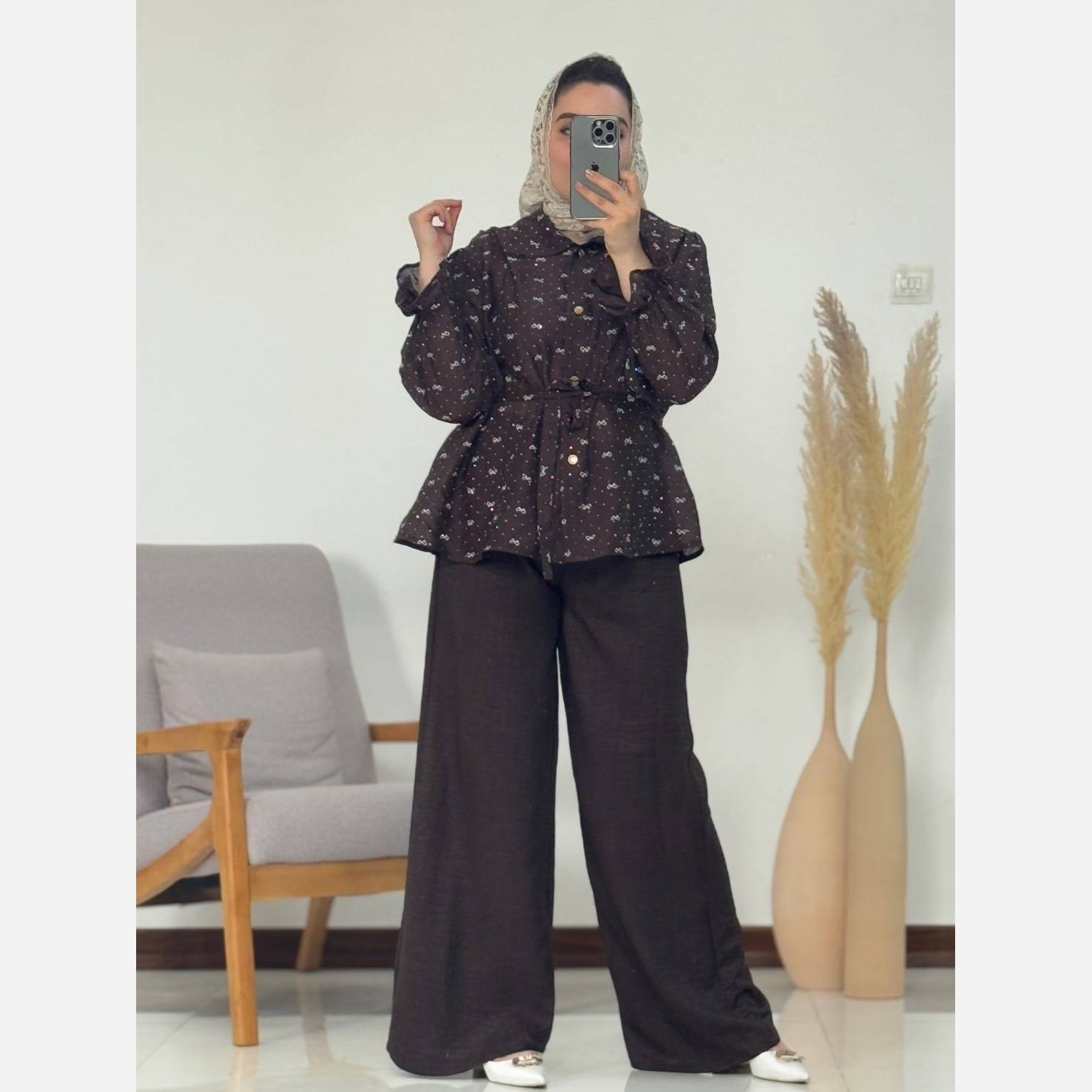 شومیز شلوار پاپیون شاین