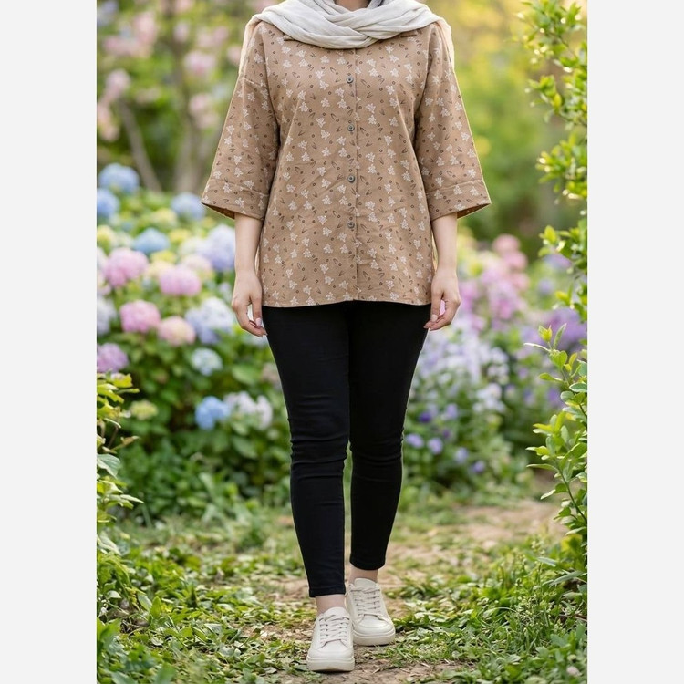 شومیز باکسی گل گچی