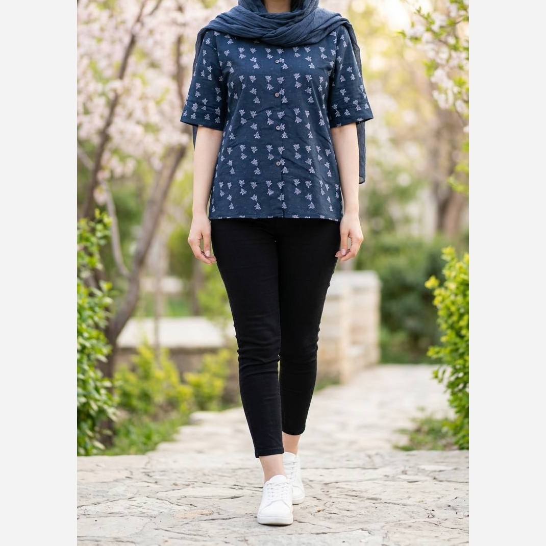 شومیز باکسی گل گچی