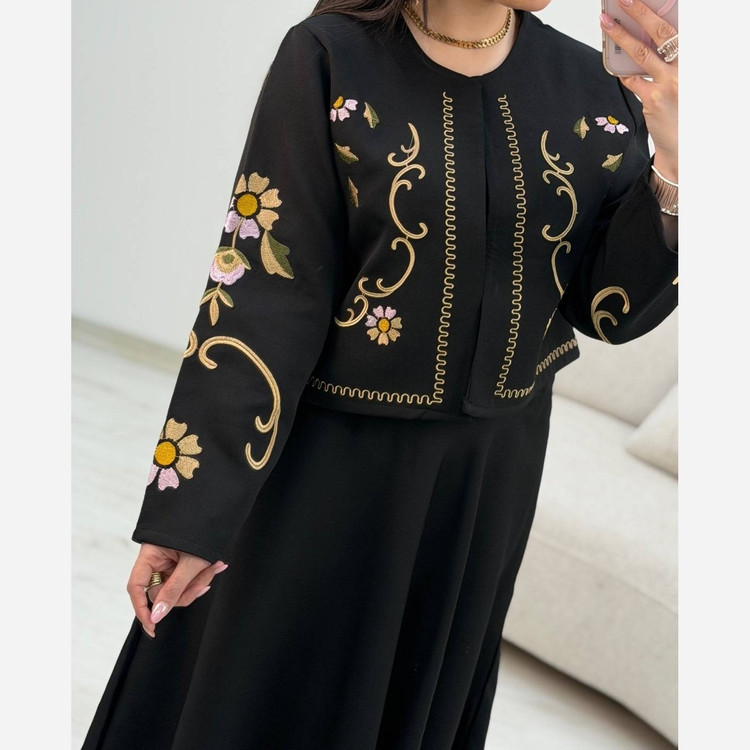 کت دامن مجلسی گلدوزی کرپ مازراتی
