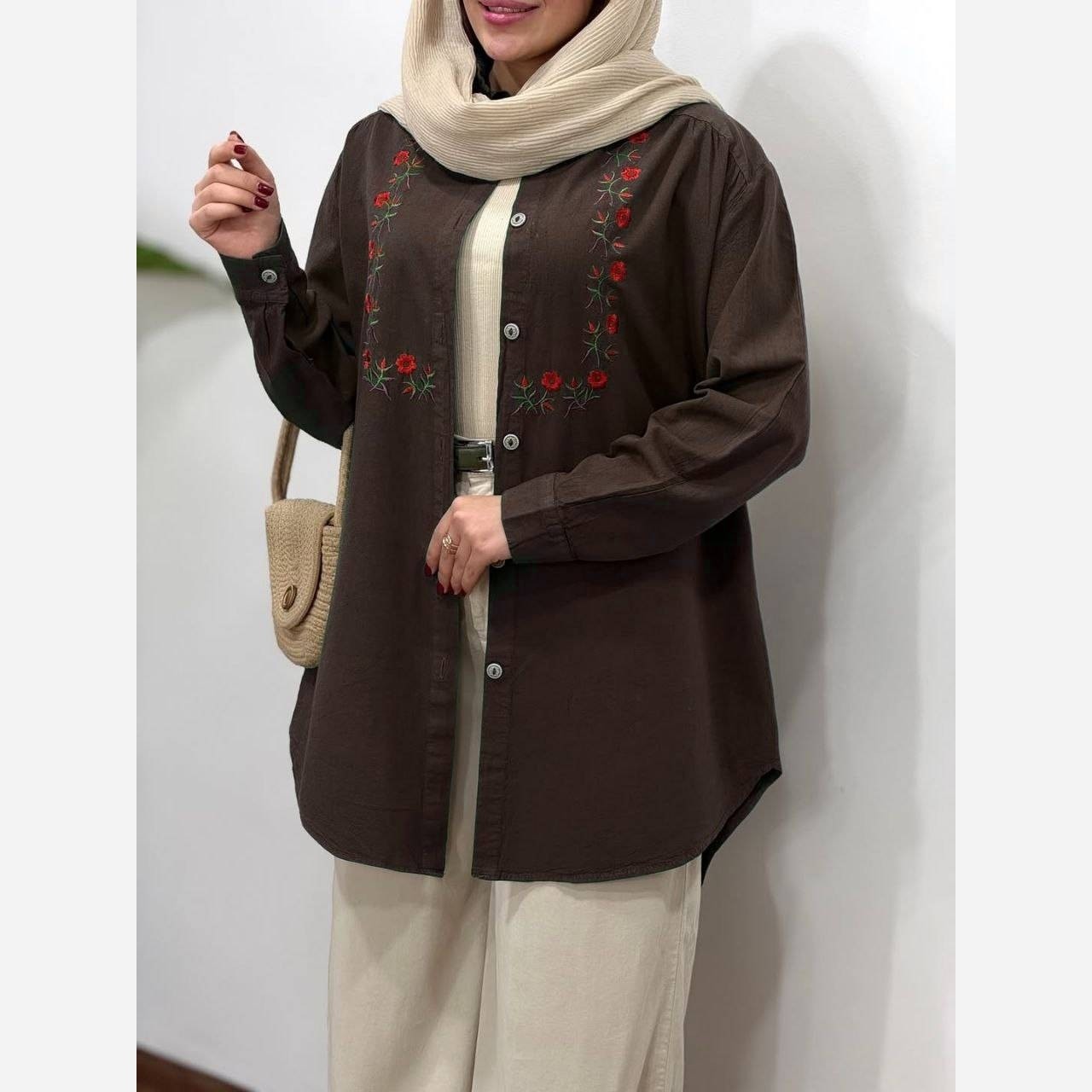 مانتو الیاف تابستانی راحتی مدل نازبانو