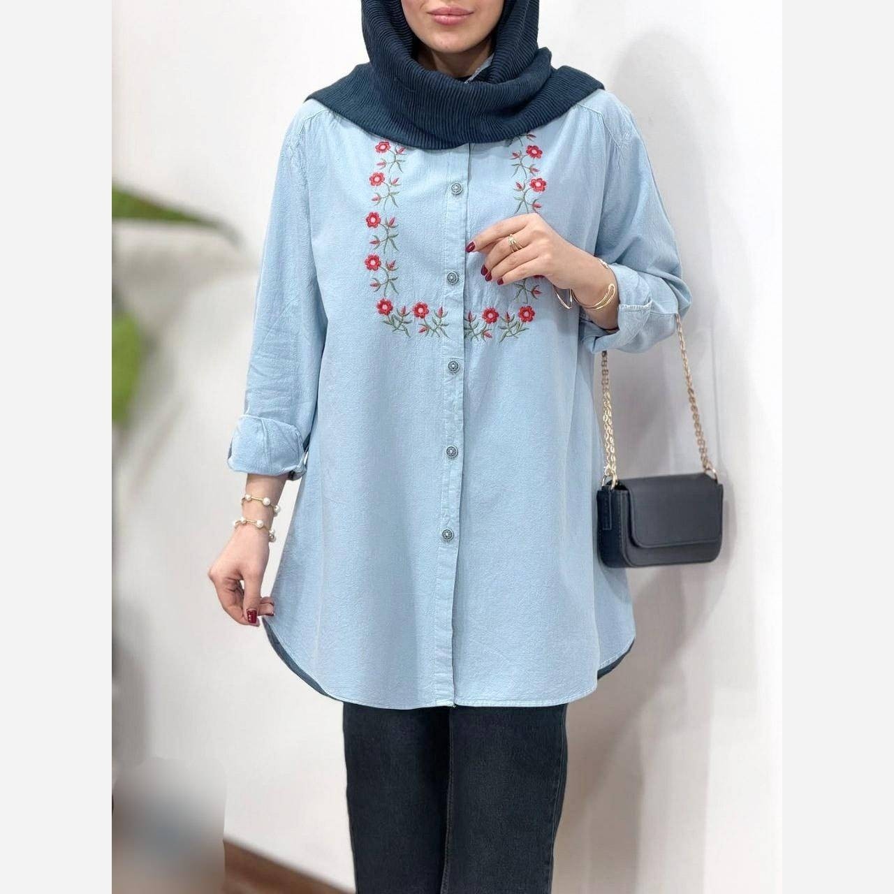 مانتو الیاف تابستانی راحتی مدل نازبانو