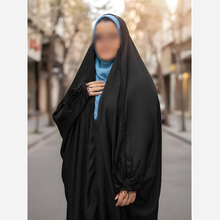 چادر جده آذرخش جنس کرپ حریر الاسود