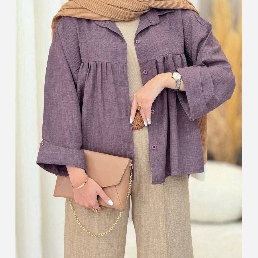 شومیز مانتویی عروسکی مدل دلا