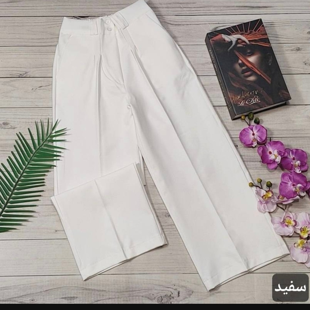 شلوار واید لگ کرپ دبل گرم بالا