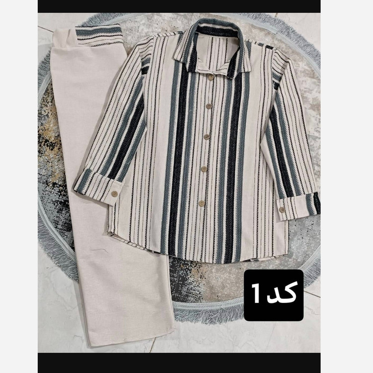 مانتو شلوار تابستانی خنک جنس لنین لمه دوزی شده