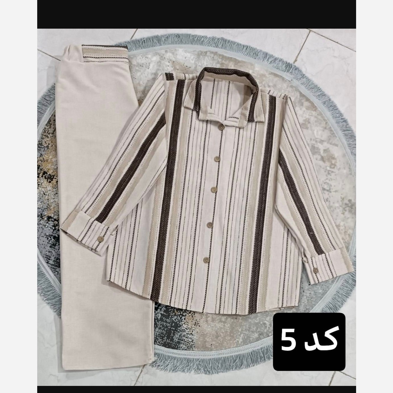 مانتو شلوار تابستانی خنک جنس لنین لمه دوزی شده