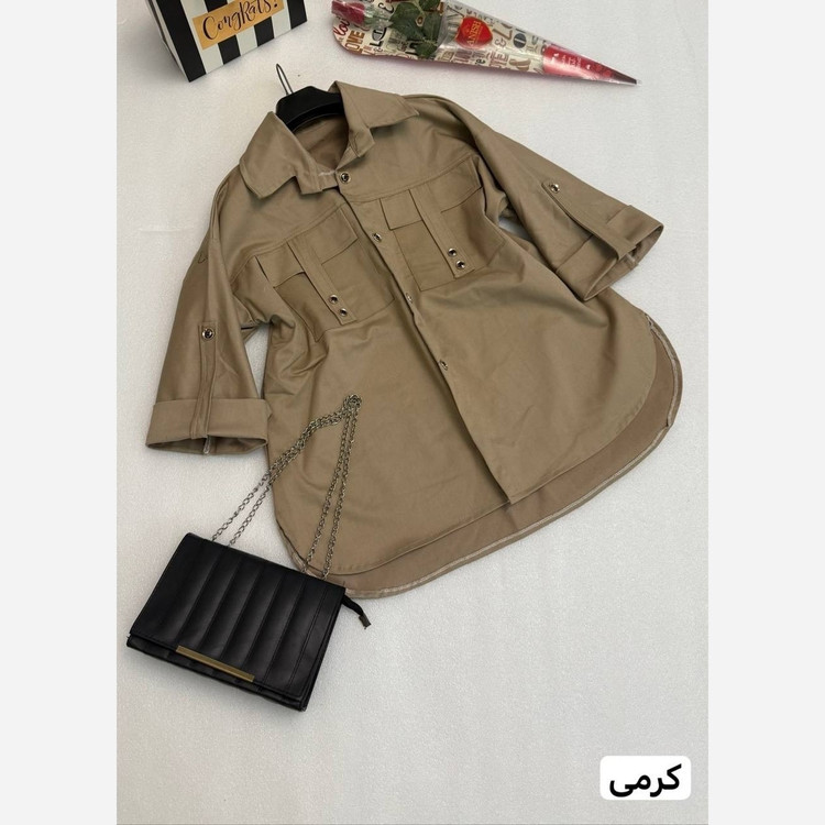 شومیز مانتویی تابستانی کتان فری سایز 38 تا 48