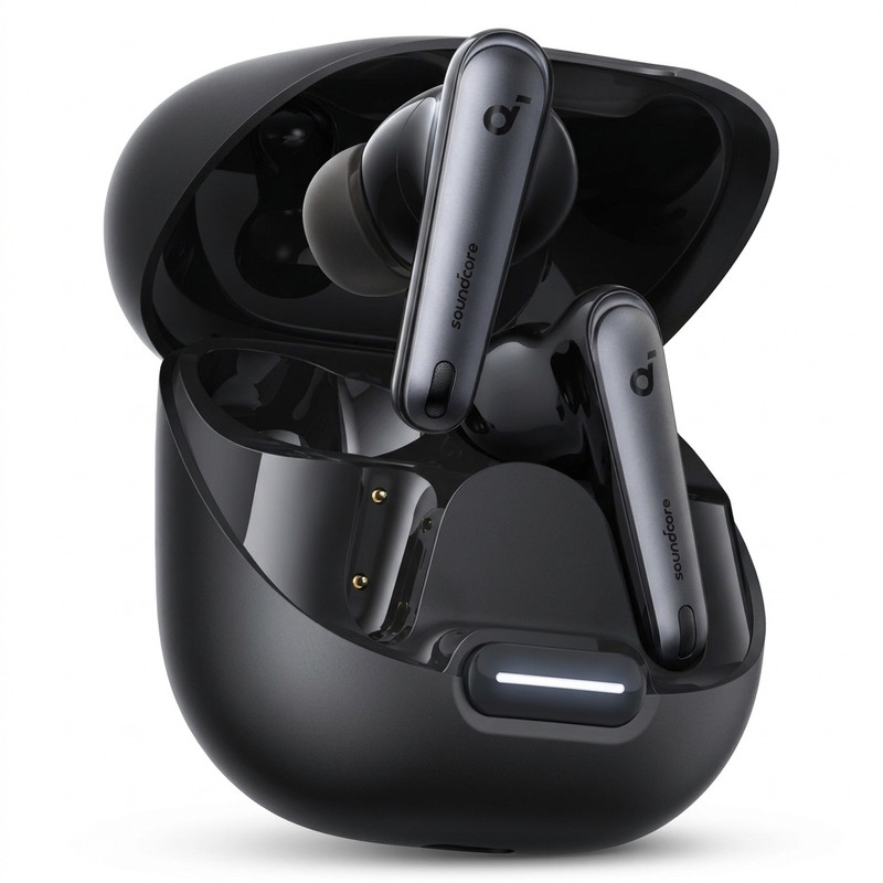 هدفون بلوتوثی انکر مدل Soundcore Liberty 4 NC با نویز کنسلینگ فعال (ANC)، درگاه شارژ USB Type-C، پشتیبانی از فرمان لمسی، مقاوم در برابر پاشش آب