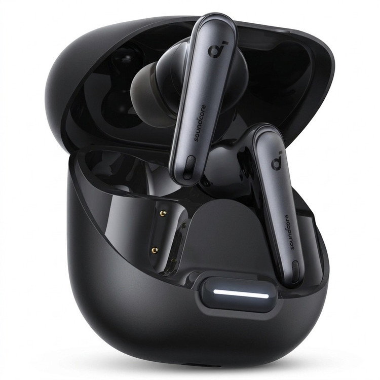 هدفون بلوتوثی انکر مدل Soundcore Liberty 4 NC با نویز کنسلینگ فعال (ANC)، درگاه شارژ USB Type-C، پشتیبانی از فرمان لمسی، مقاوم در برابر پاشش آب