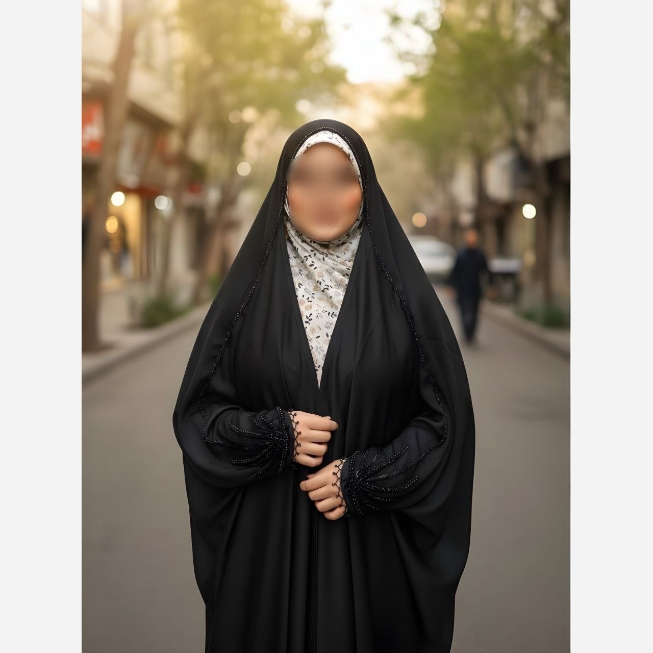 چادر جده آذرخش جنس کرپ حریر مات و سبک