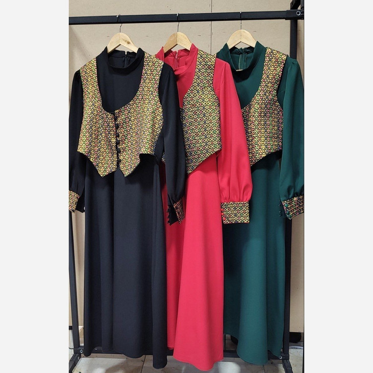 کت سارافون دخترانه سنتی سبز قرمز مشکی
