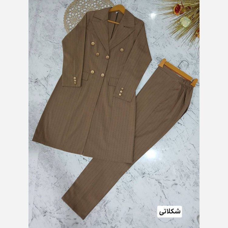 ست کت شلوار اسپورت بلند کتان پلاس دیپلمات