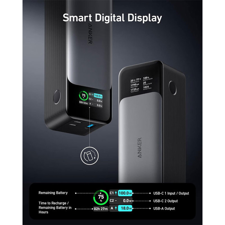 پاوربانک انکر مدل A1289 Anker 737 ظرفیت 24000 میلی آمپر ساعت