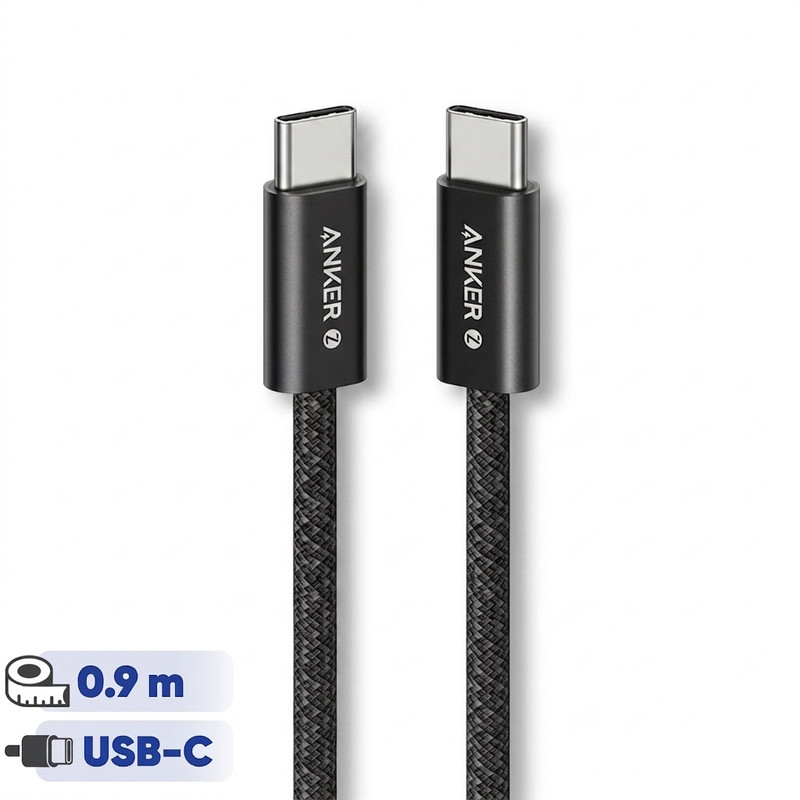 کابل تبدیل USB-C به USB-C انکر مدل Zolo A8060 طول 0.9 متر با توان 240 وات
