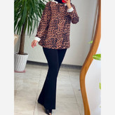شومیز مجلسی پلنگی الیزه گرم بالا