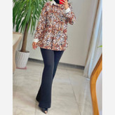 شومیز مجلسی پلنگی الیزه گرم بالا
