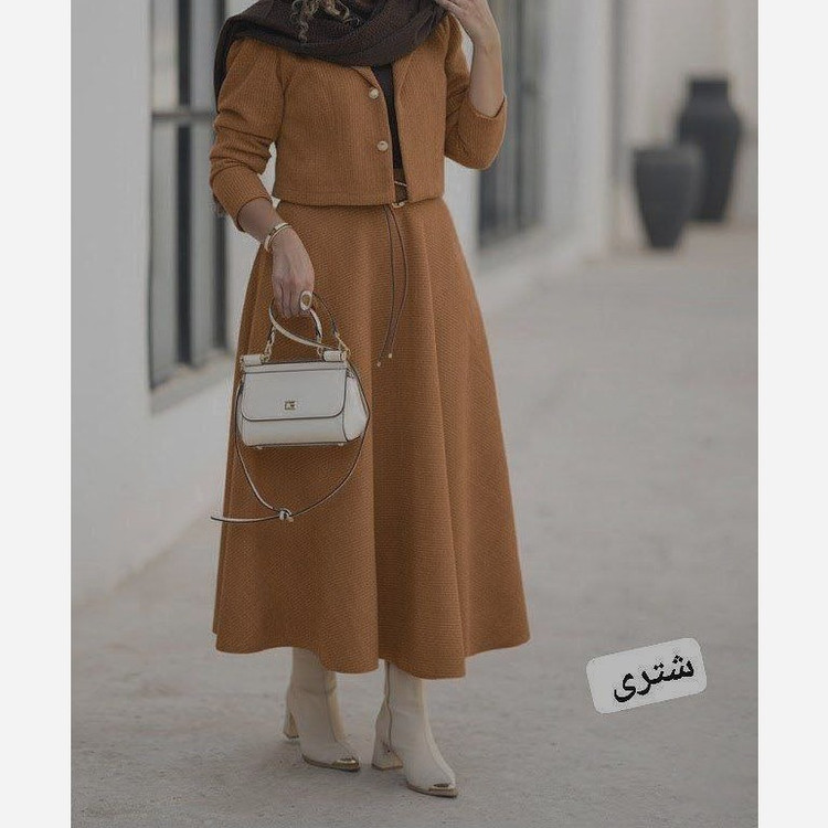 کت دامن مخمل کبریتی پاییزه مدل دیبا
