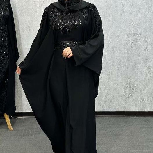 مانتو عبایی زنانه مجلسی دارای بند تنظیم