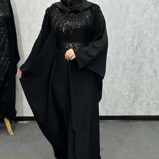 مانتو عبایی زنانه مجلسی دارای بند تنظیم