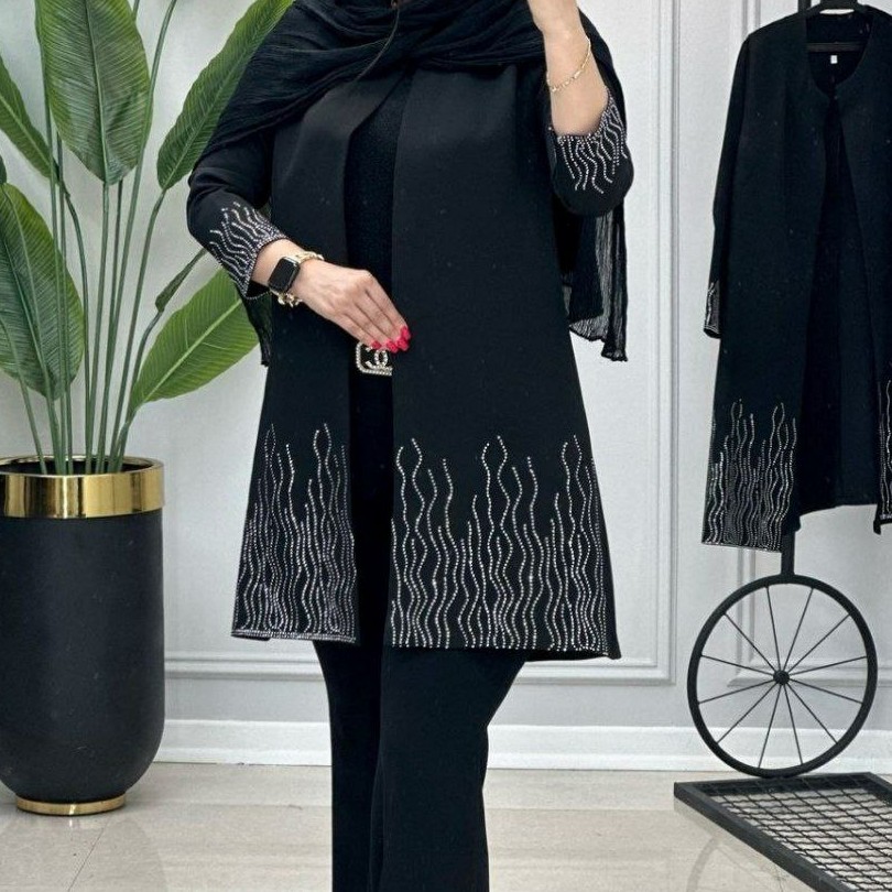 کت مانتویی بلند مجلسی زنانه