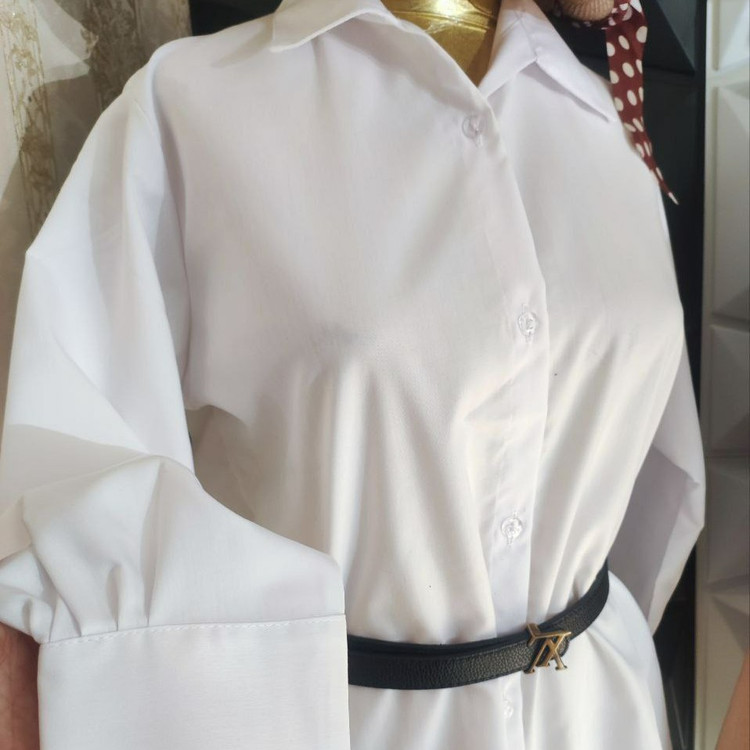 شومیز سفید ساده زیر مانتویی