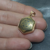 گردنبند حدید 4 دعا با قاب طلاروس