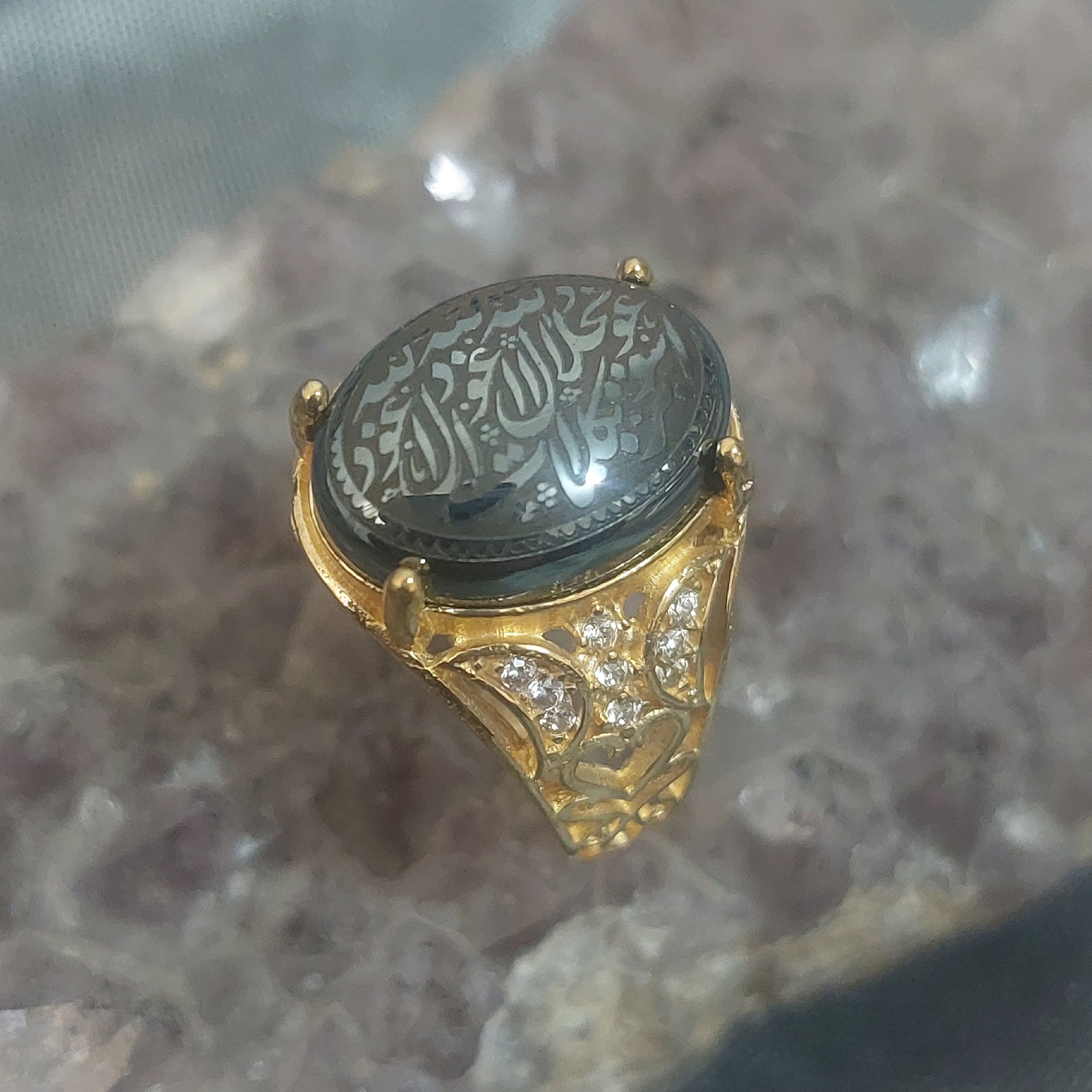 انگشتر زنانه طلاروس حدید صینی اصل هفت جلاله