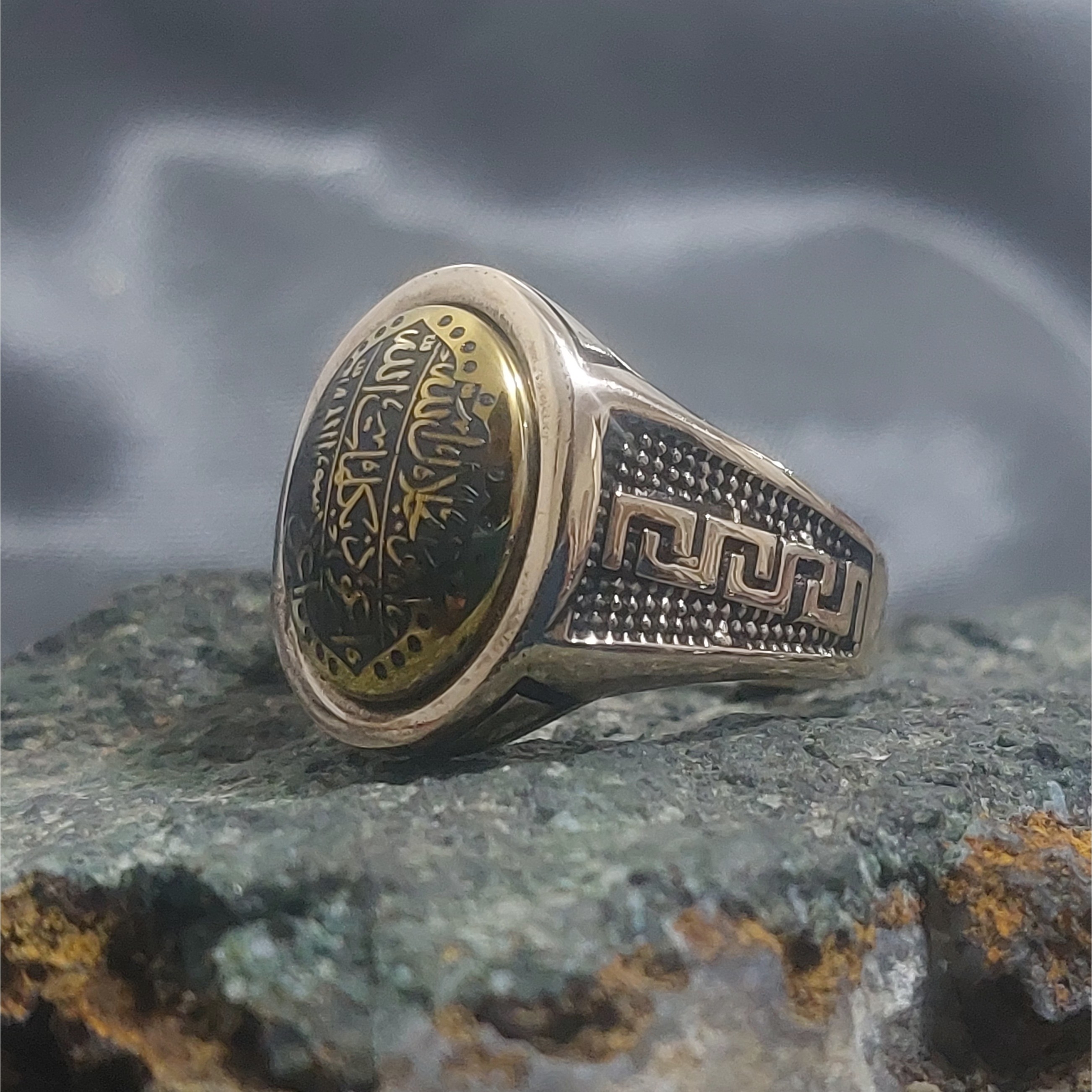 انگشتر طلاروس حدید طلایی هفت جلاله طرح ورساچی
