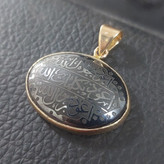 گردنبند طلاروس حدید مشکی هفت جلاله