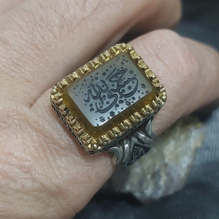 انگشتر نقره عقیق حکاکی حسبی الله