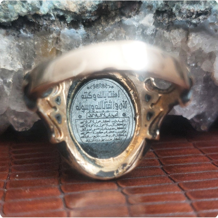 انگشتر طلاروس حدید مشکی هفت جلاله مردانه