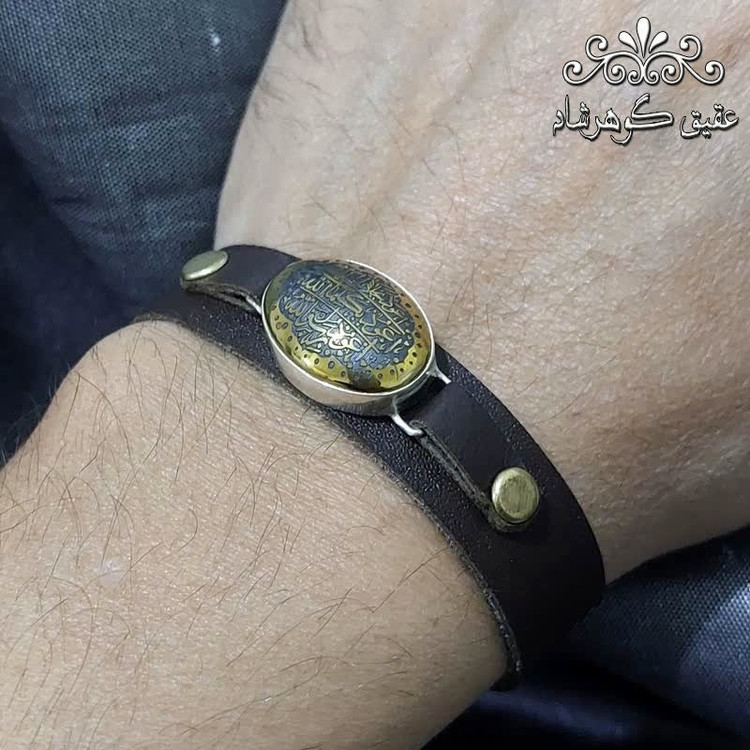 دستبند حدید طلایی اصل هفت جلاله