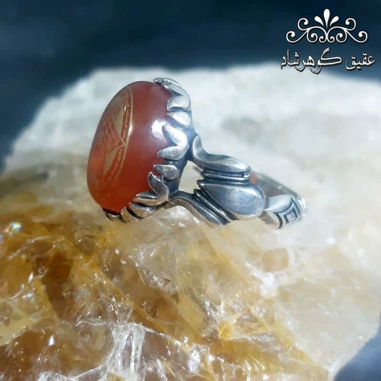 انگشتر عقیق یمنی اصل ستاره سلیمان
