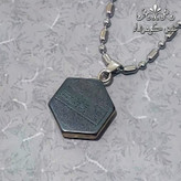 گردنبند حدید طلایی شش ضلعی با زنجیر استیل