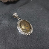 گردنبند نقره 925 عیار حدید طلایی حکاکی ستاره سلیمان و آیت الکرسی و عین علی و هفت جلاله