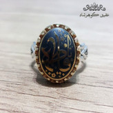 انگشتر حدید طلایی اصل حکاکی یا فاطمه الزهرا