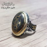 انگشتر تاج برنجی حدید طلایی اصل