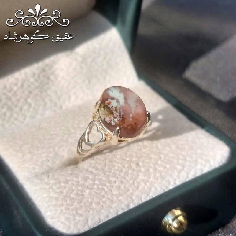 انگشتر نقره عقیق شجری اصل زنانه