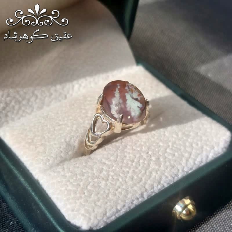 انگشتر نقره عقیق شجری اصل زنانه