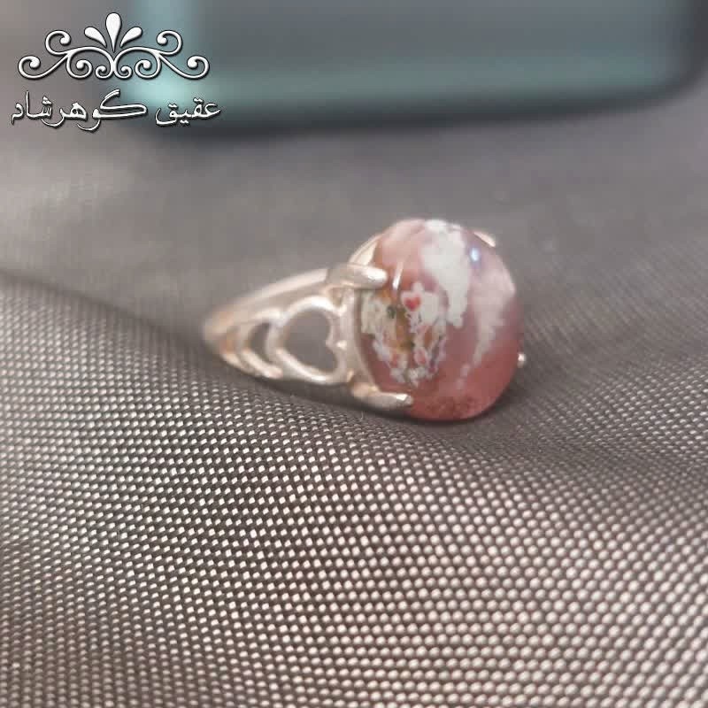 انگشتر نقره عقیق شجری اصل زنانه