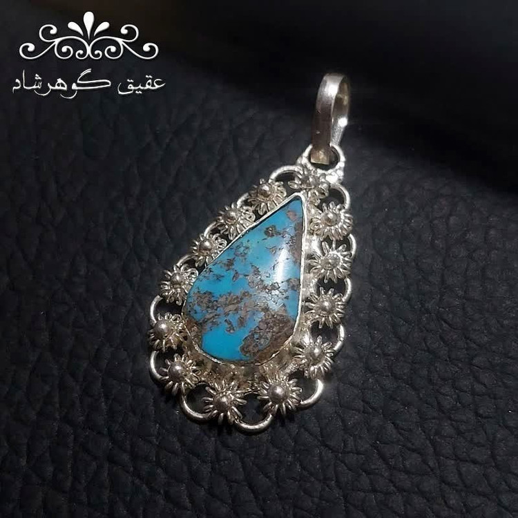 گردنبند نقره فیروزه نیشابوری اصل زنانه