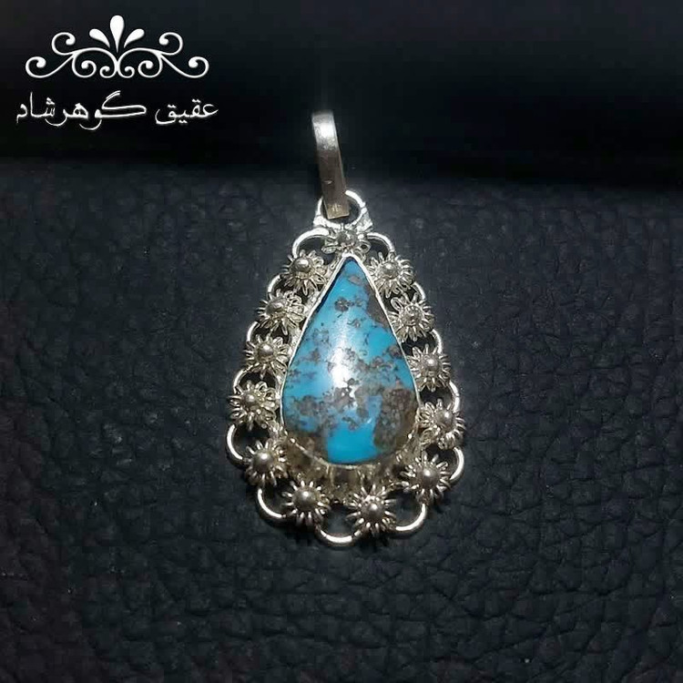 گردنبند نقره فیروزه نیشابوری اصل زنانه